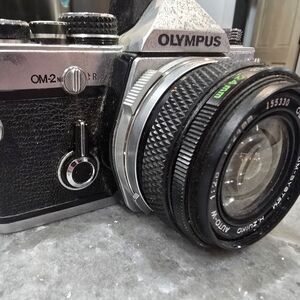Olympus OM-2N 35mm Film Camera - Black and Silver Finish
